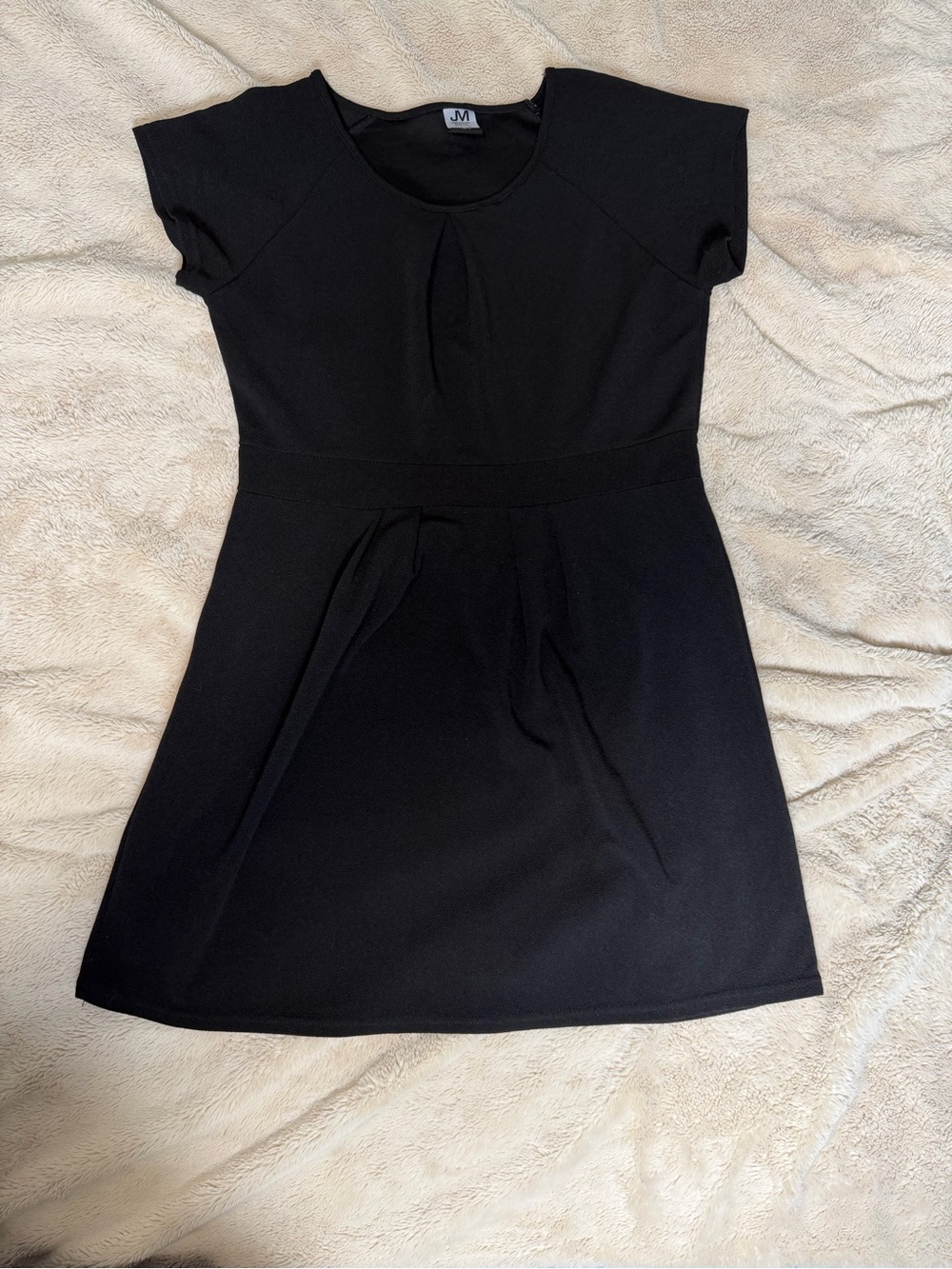 jonathan martin Black Cap-Sleeve A-Line Dress